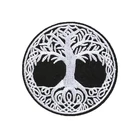 Готическое круглое украшение с вышивкой Дерево мира игддрасил, вышитая утюгом нашивка для кепки, куртки, сумки сделай сам