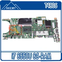 for lenovo thinkpad t480s laptop motherboard nm b471 w cpu i7 8550u 8g ram tested fru 01lv607 02hl820 01lv606 mainboard
