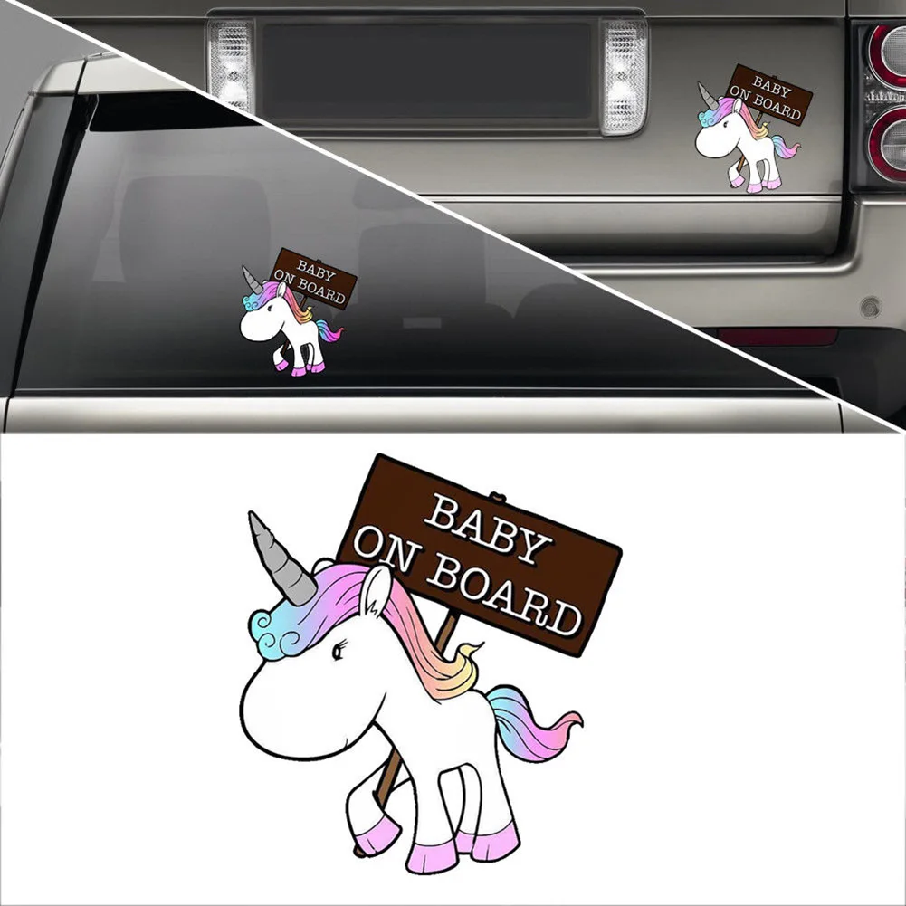 

12*13CM Lovely Small Animals Cartoon BABY ON BOARD Colored Graphic Vinyl Waterproof Car Sticker Decoration