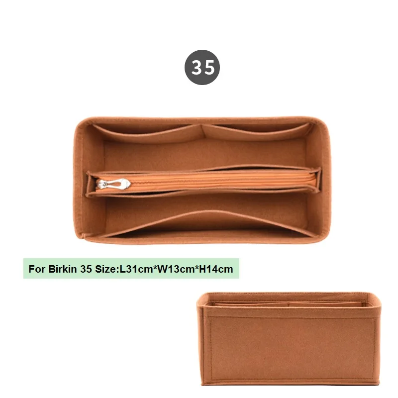 

New Insert Organizer Bag for Birkin 25 30 35 Makeup Handbag Organizer Portable Cosmetic Inside Bags Lady Inner Purse