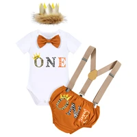 baby boy clothes cake smash lion theme 4pcs outfits for first birthday party themed party photography props ceremony playwear