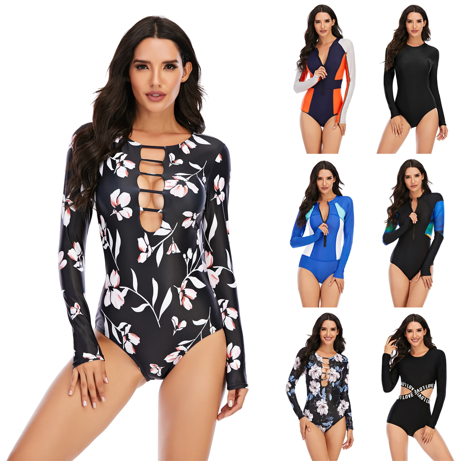 Купальник женский на молнии с принтом | Спорт и развлечения