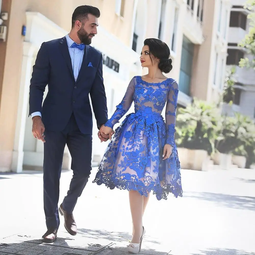 Арабское мусульманское Королевское синее платье для выпускного вечера женское с