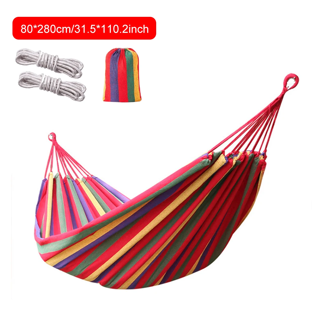 

Outdoor Portable Hanging Hammock Single Double Camping Swing Chair Thick Canvas Bed Hammocks 350KG Load with Straps Carrying Bag