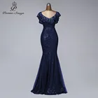 Женское вечернее платье-русалка, элегантное платье с V-образным вырезом для вечеринки