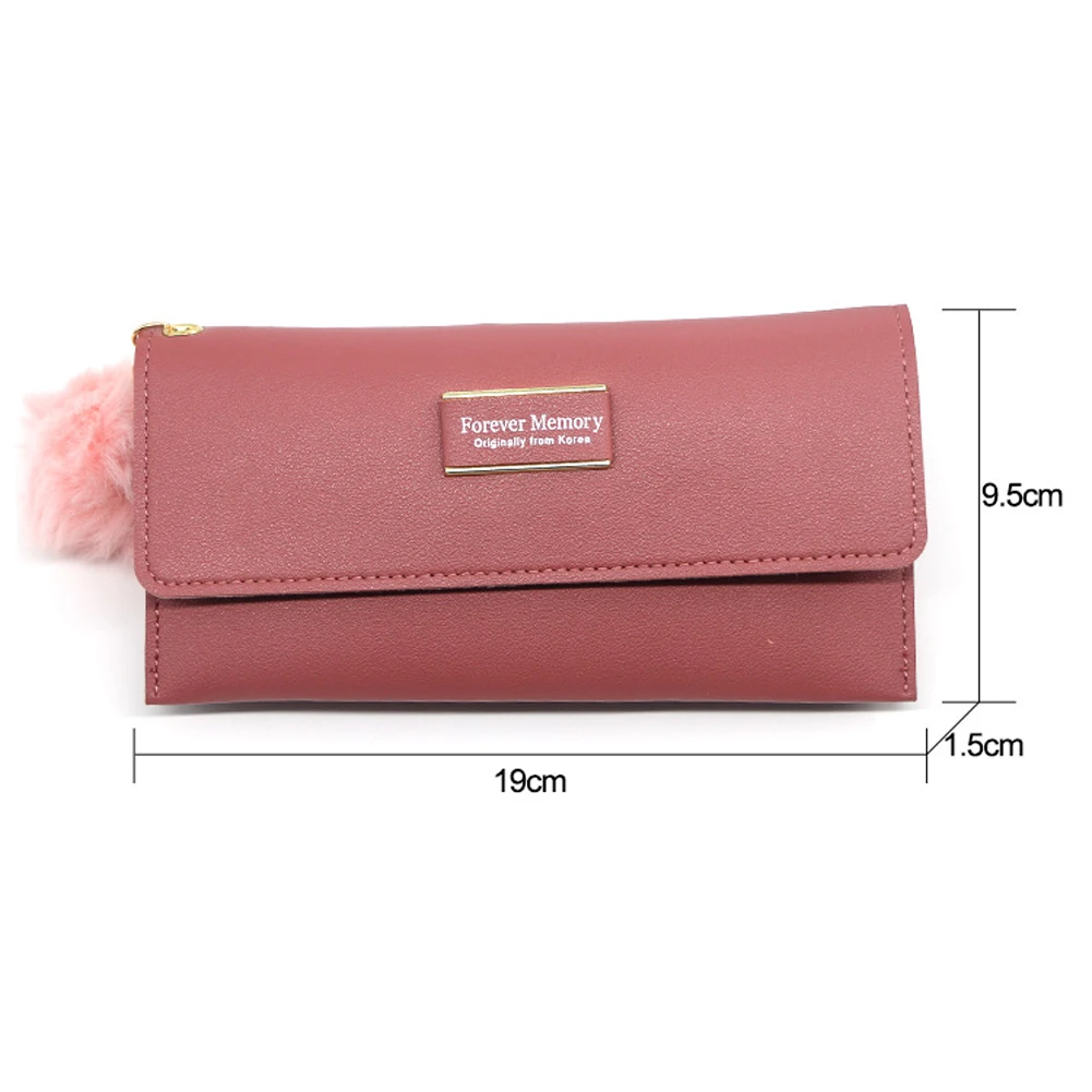 Модный женский длинный кошелек из искусственной кожи с бахромой и подвеской