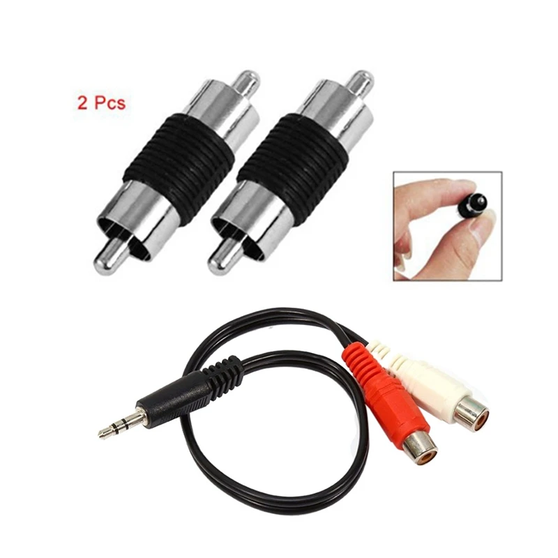 3 Pcs Adapter: 1 3.5Mm 1/8 Stereo Male Mini Plug to 2 Female RCA Jack Adapter Audio Y Cable & Cou | Автомобили и мотоциклы