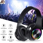 Hi-Fi стереонаушники, Bluetooth-наушники, музыкальная гарнитура с поддержкой SD-карты и микрофоном для XiaoMi, iphone, Samsung со светодиодом