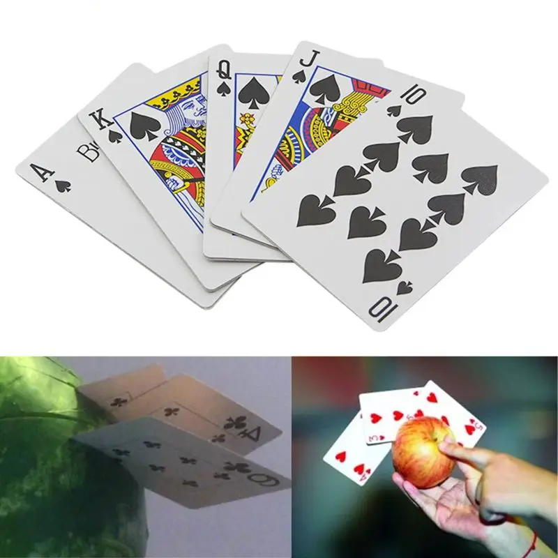 

5pcs Metal Playing Card, Flying Card, Dart Magic Toy Tricks Props