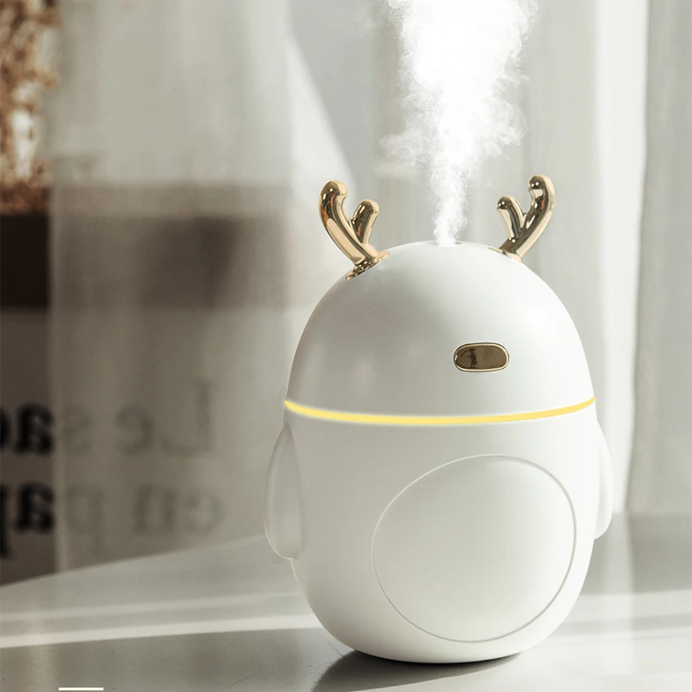 

320ml Deer Humidifier Portable Mini Aromatherapy Essential Oil Diffuser Home Air Fresher Mute Air Humidifier with Night Lamp