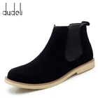 Мужские замшевые ботинки челси, черные ботинки ручной работы, теплые Нескользящие ботильоны с плюшевой подкладкой, большой размер 47, для зимы, 2019