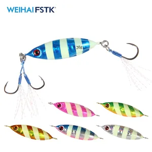 Металлическая литая джиг-ложка FSTK, 20 г, 30 г, 40 г, приманка для морского окуня, медленный джиг, рыболовные снасти