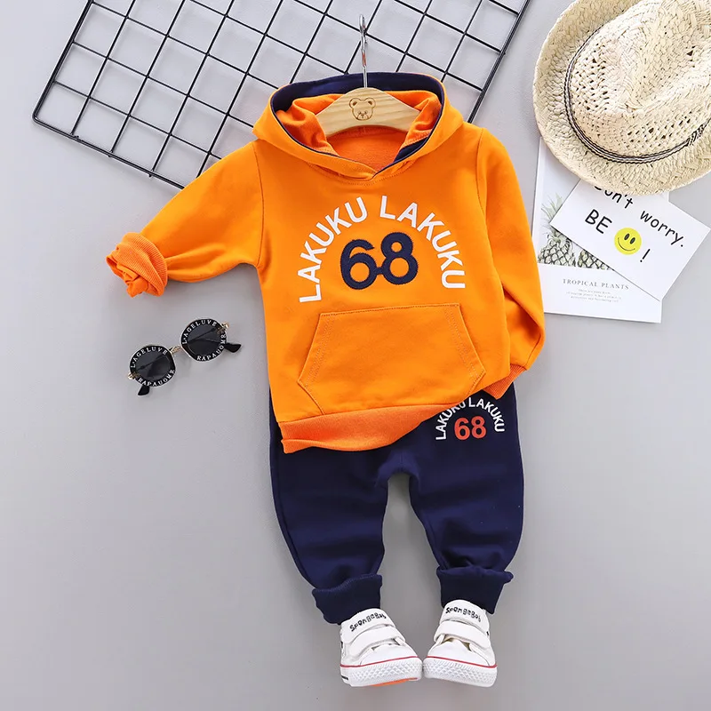 Toddler Cotton Tracksuit Autumn Baby Hooded Jacket Sets Children Boys Girls Cartoon Clothes Fashion Kids Hoodies Pants 2Pcs/set | Детская