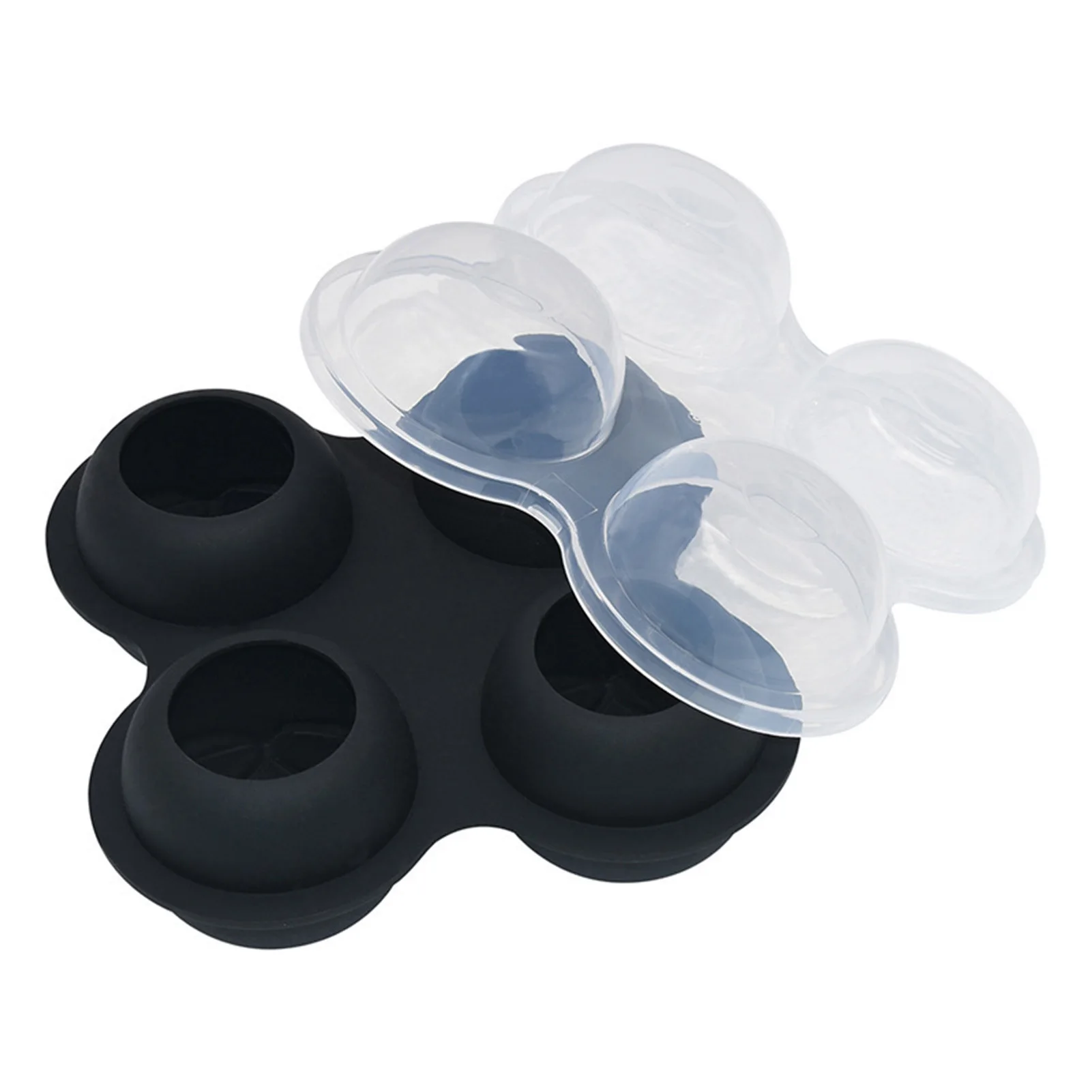 

4 Holes Safe Silicone Rose Ice Ball Mould Ice Cube Tray 3D Ice Cream Ball Maker Reusable Whiskey Cocktail Mould Bar Tools