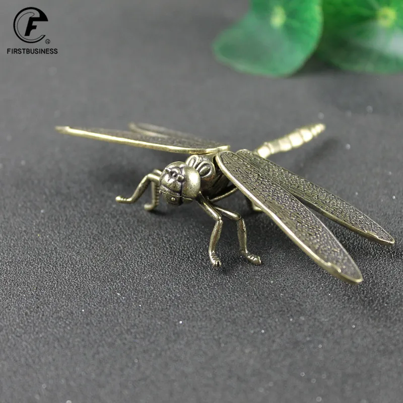 Китайский стиль медные насекомые чай домашнее животное винтажные стрекозы