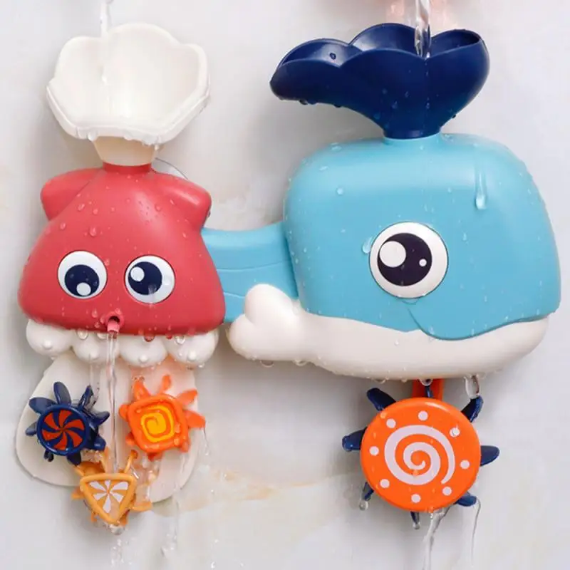 

Children's Bath Toy Whale Octopus Shape Faucet Water Spray Toy Bathroom Playing Wheel Spinning Toys Baby interactive Shower Toy