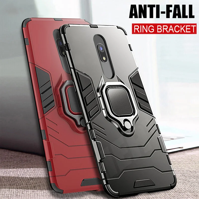 Кольцо Броня чехол для Redmi 8 Чехол резиновый бампер магнитный автомобильный