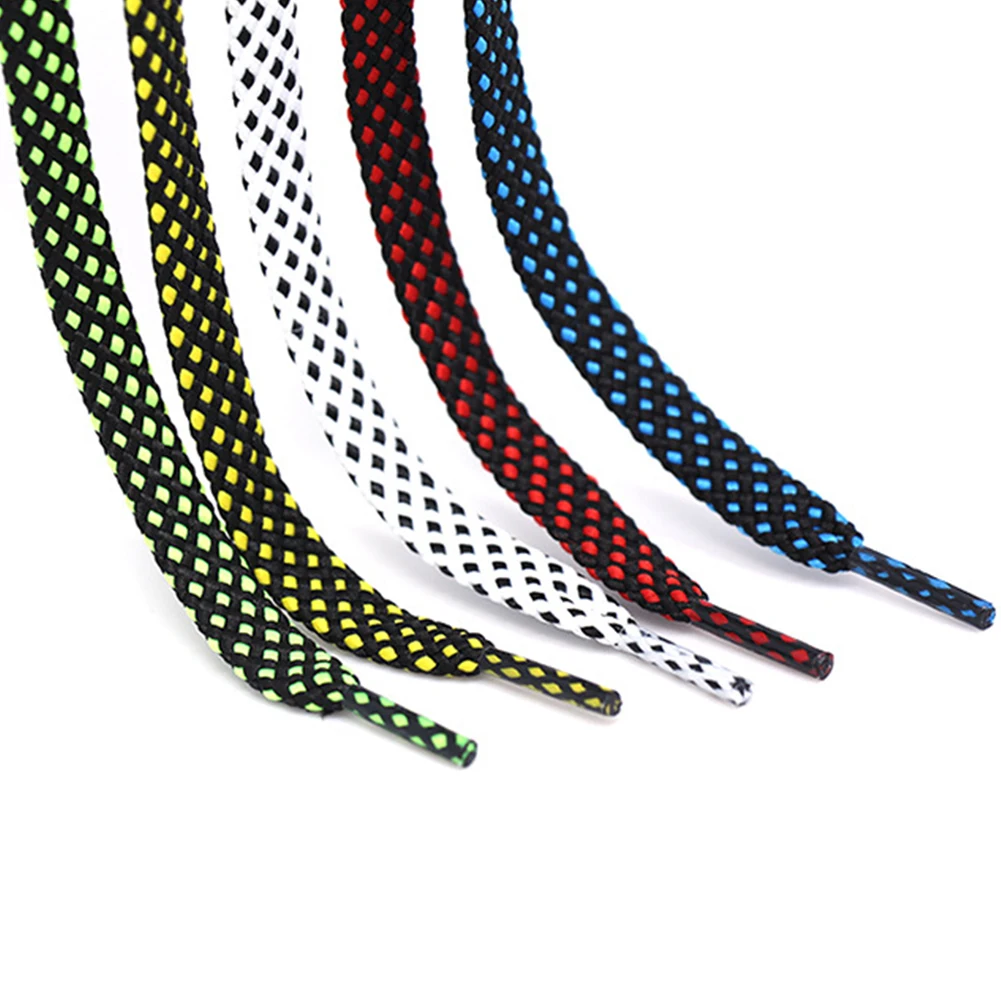 

1 pair shoelace Fashion Polyester Sneaker Shoe Lace Colors Checkered Double Layer Hollow Flat Shoelaces 120CM