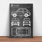 Автомобильный металлический жестяной знак Fiat 126p, металлический знак, металлический декор, настенный знак (20 см x 30 см)