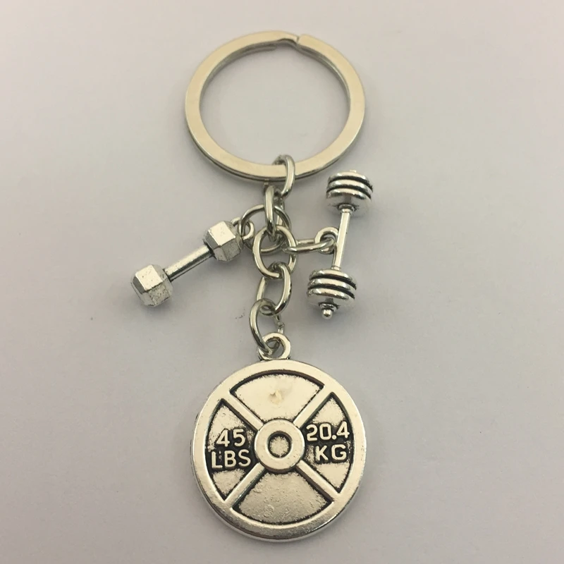 Модные аксессуары брелок для ключей мини штанга кольцо ремень фитнеса
