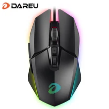 DAREU EM915 RGB Gaming Mouse PMW3336 10800 DPI 50 Million life 7 Button Mice with KBS buttons omni-directional trigger For Gamer