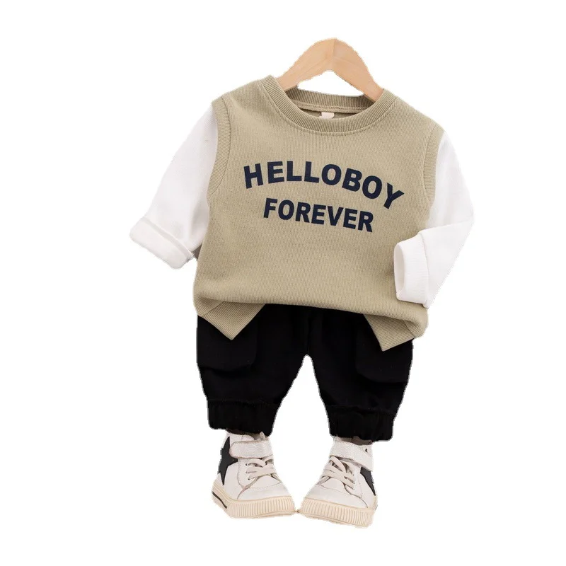 

New Spring Autumn Baby Boys Clothes Suit Children Fashion Letter T-Shirt Pants 2Pcs/Sets Toddler Casual Clothing Kids Tracksuits