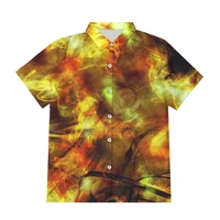 ifpd eu size new fashion button shirts 3d colorful print abstract art smoke shirts unisex manwomans short sleeve tops hiphop