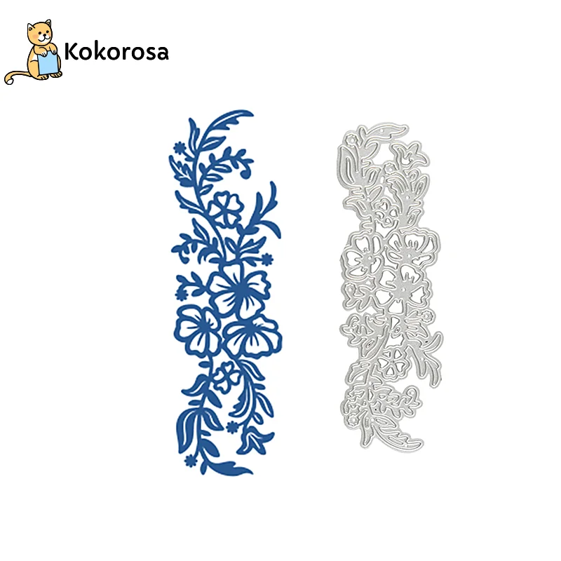 

Kokorosa Flower Border Metal Cutting Dies Floral Branch Frame DIY New 2019 Scrapbooking for Card Making Embossing Stencil