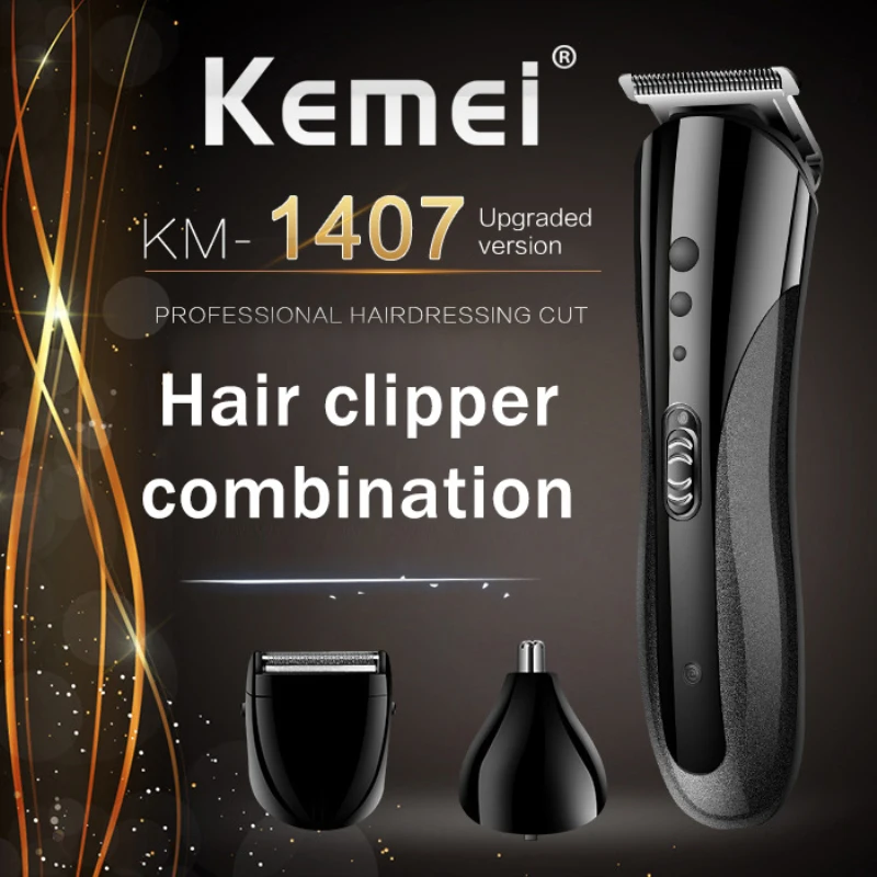 

KEMEI All in1 Electric Hair Clipper Rechargeable Low Noise Hair Trimmer Hair Cutting Machine Beard Shaver Trimer For Men Barber