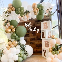 159pcs jungle bean green balloon arch chain wedding birthday party decoration latex ballon garland set baby shower girl boy