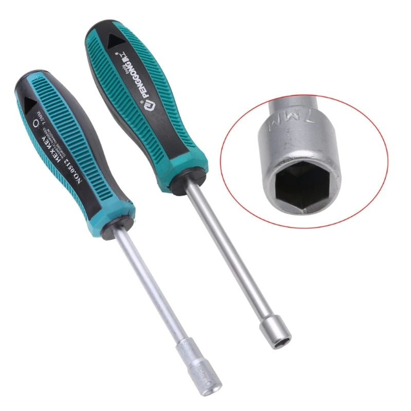 

203F Metal Socket Driver Wrench Screwdriver Hex Nut Key Nutdriver Hand Tool 7mm