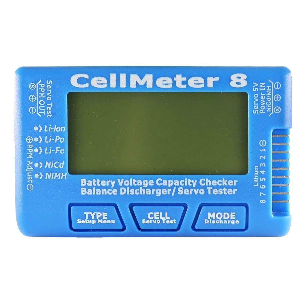 ЖК-дисплей цифровой Батарея ёмкость Checker RC CellMeter 8 жизни Li-Ion Nicd NiMH батарея тестер