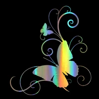 reflective fashion butterfly car stickers and decal cover scratches motorcycle bumper window windshield accessories pvc1716cm