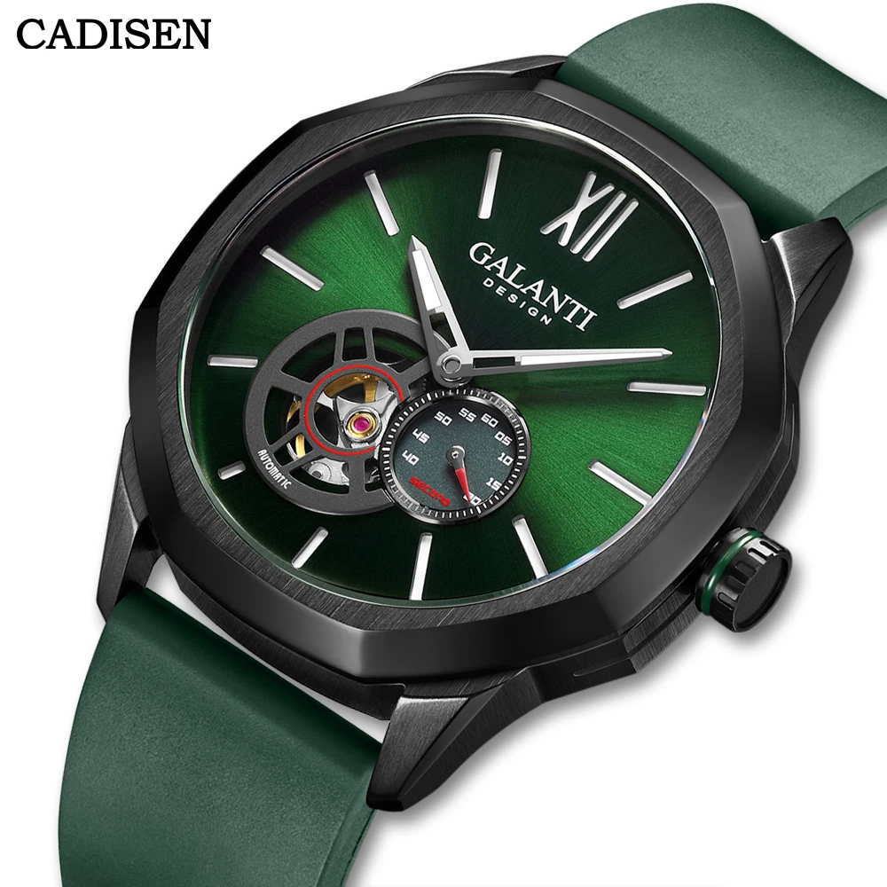 

Автоматические механические мужские часы CADISEN 2021, Роскошные водонепроницаемые зеленые наручные часы 50 м с сапфировым стеклом Miyota Move для муж...