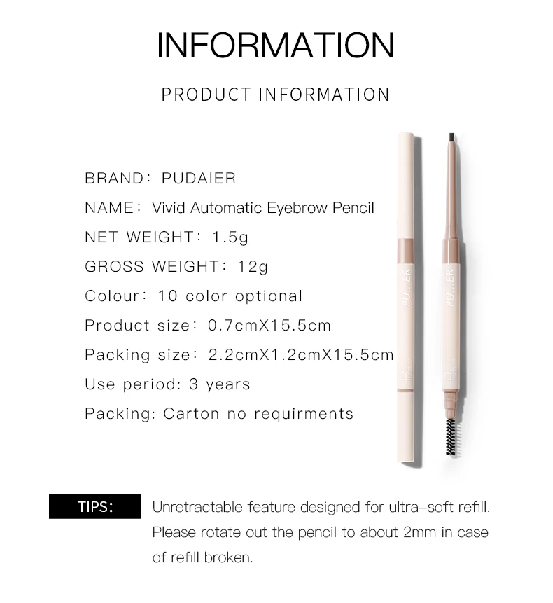 Двухголовая Супер тонкая кисть для бровей карандаш стойкий водонепроницаемый