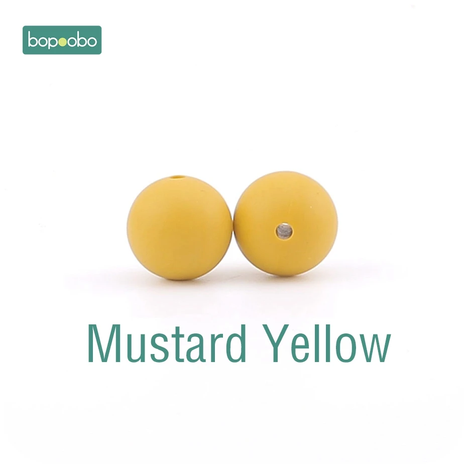 Mustard Yellow Bopoobo 30 шт. 12 мм пищевой силиконовый Прорезыватель для зубов детский уход за зубами DIY стартовый набор силиконовые бусины Экологичные Детские аксессуары - Цвет: Mustard Yellow