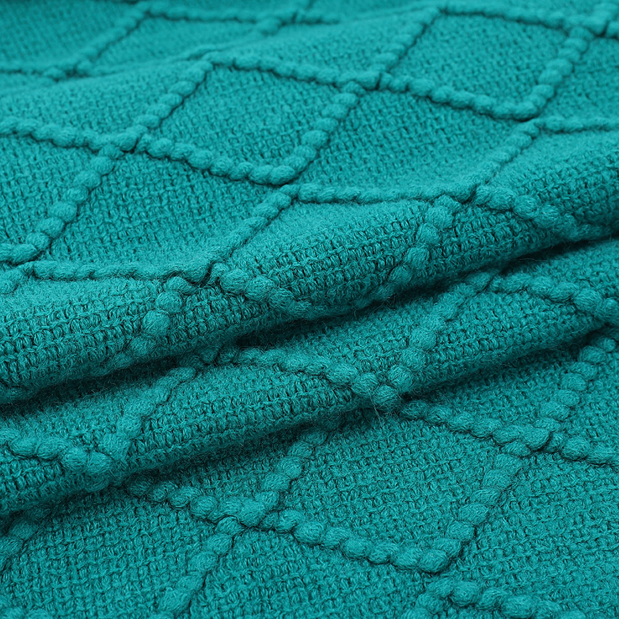 Оливково е Акриловые Вязаные пледы Одеяло супер мягкий текстурированный твердый