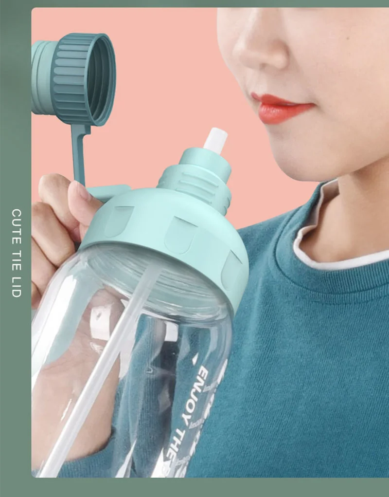 

1.8L Sports Water Bottle Protein Shaker Outdoor Travel Portable Leakproof Drinkware Plastic Gym Space Bottle BPA Free