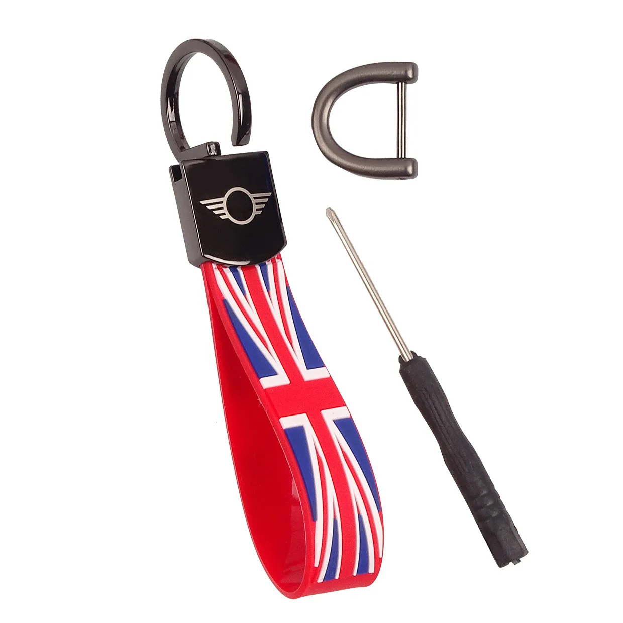 Металлический и резиновый брелок-кольцо для автомобильного ключа с