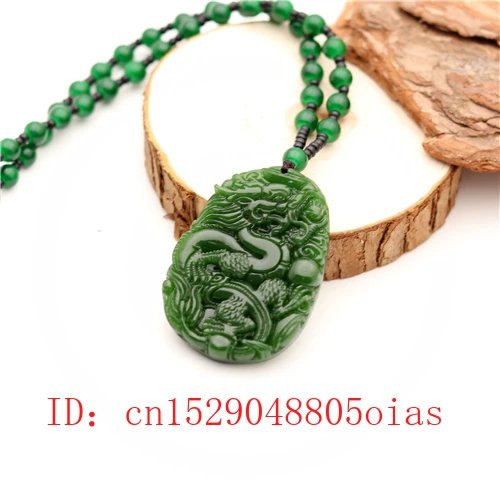 Натуральный зеленый китайский Нефритовый дракон ожерелье с подвеской модное