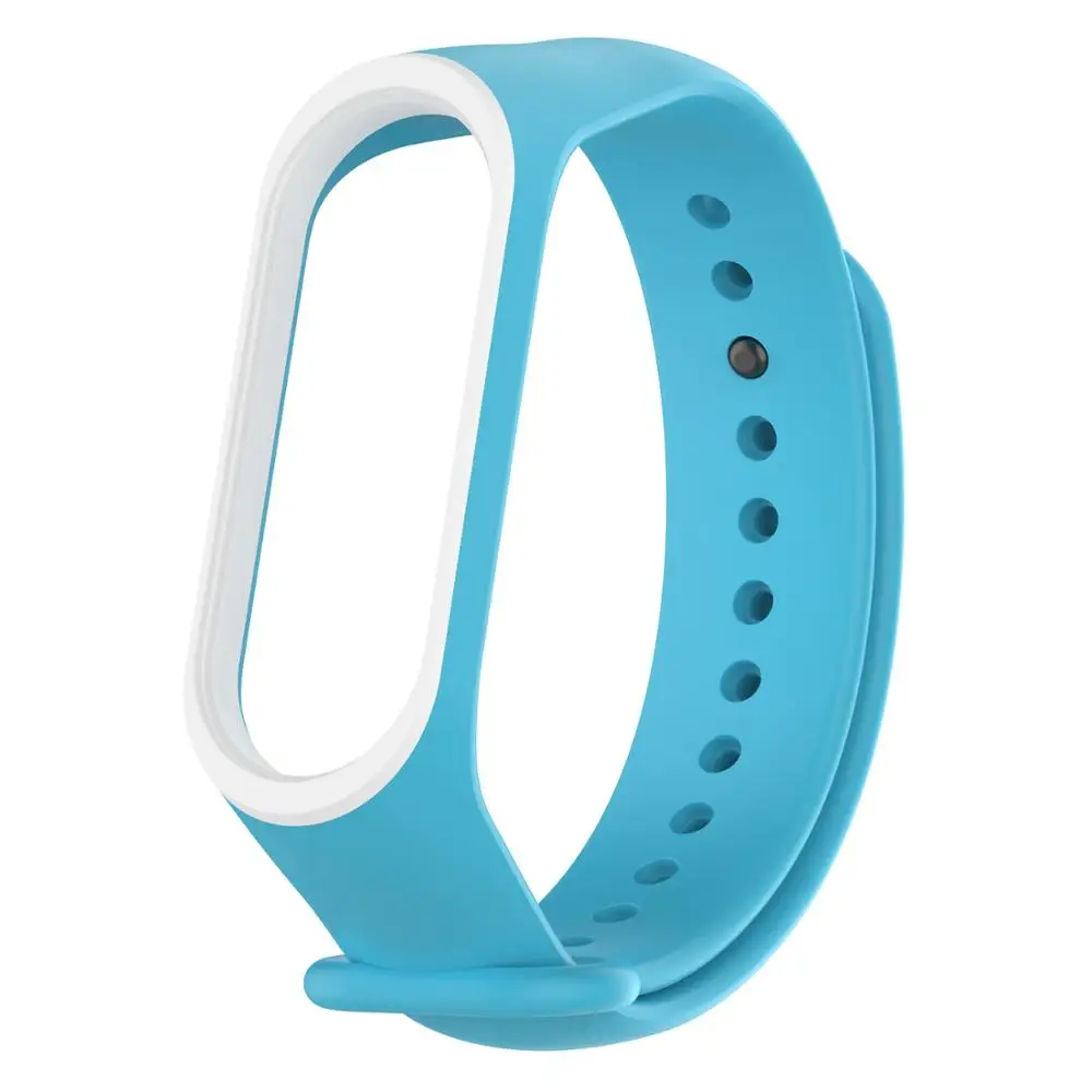skyblue-white Ремешок на запястье для Xiaomi mi 4 силиконовых ремешка для mi Band 4 Band 3 аксессуары браслет mi Band 4 Замена mi band 3 ремешки - Цвет ремешка: skyblue-white