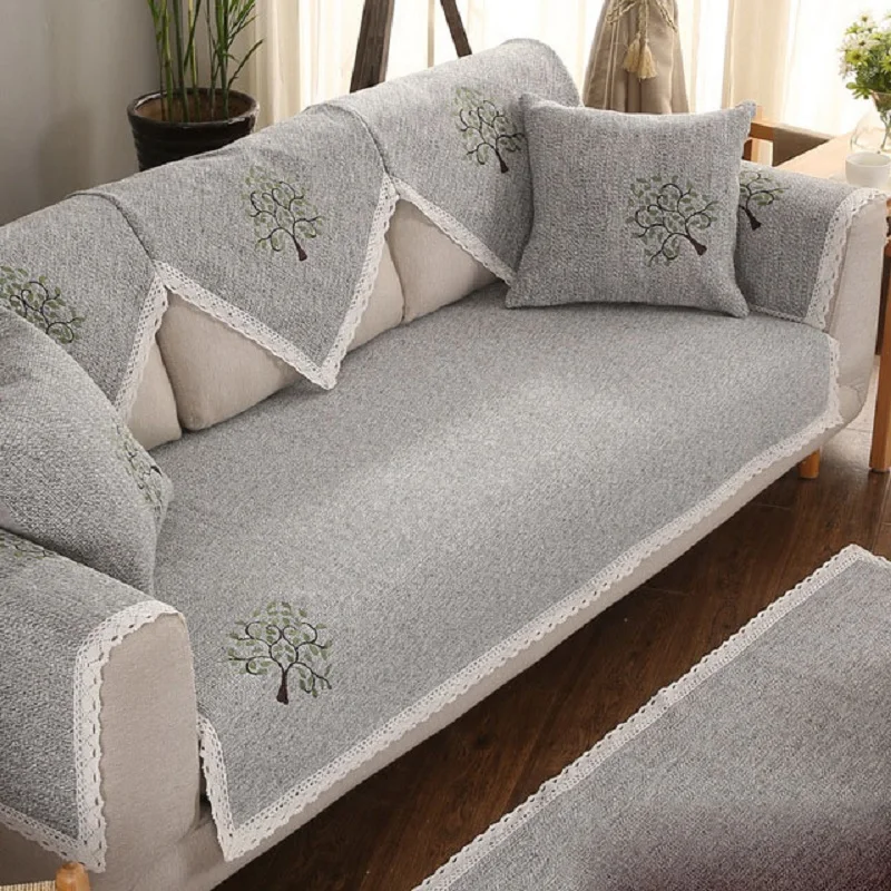 Простой чехол для дивана нескользящий съемный гостиной спальни чехлы из хлопка и
