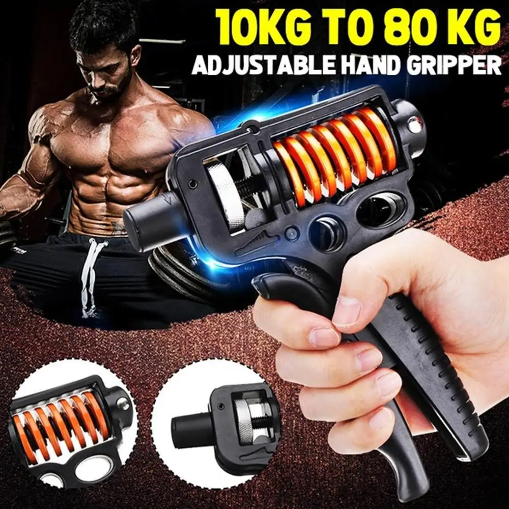 

10-80KG Muscle Trainer Hand Grip Strengthener Fitness Equipment ABS Hand Grip Finger Adjustable Heavy Grip Power Hand Exerciser