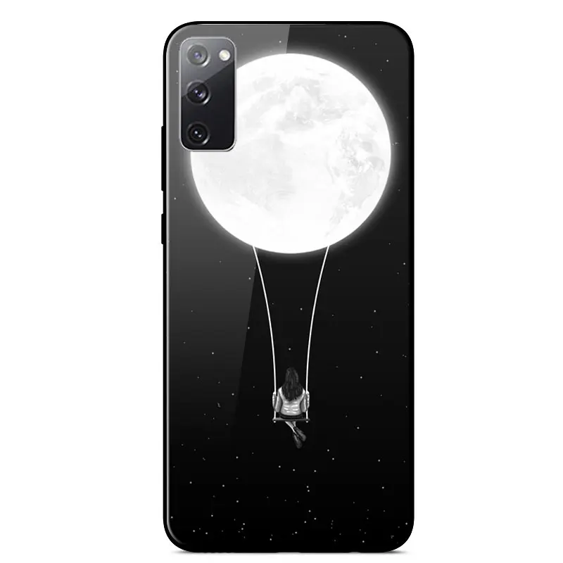 

For Samsung A02S A12 M51 A42 5G S20 FE S20 Lite Case Fashion Painted Glass Hard Phone Case For Samsung Galaxy M31S A90 5G Cover