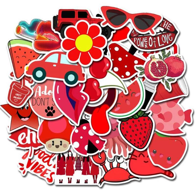 _ #50/шт. Наклейка из ПВХ без повторов красная маленькая наклейка для холодильника