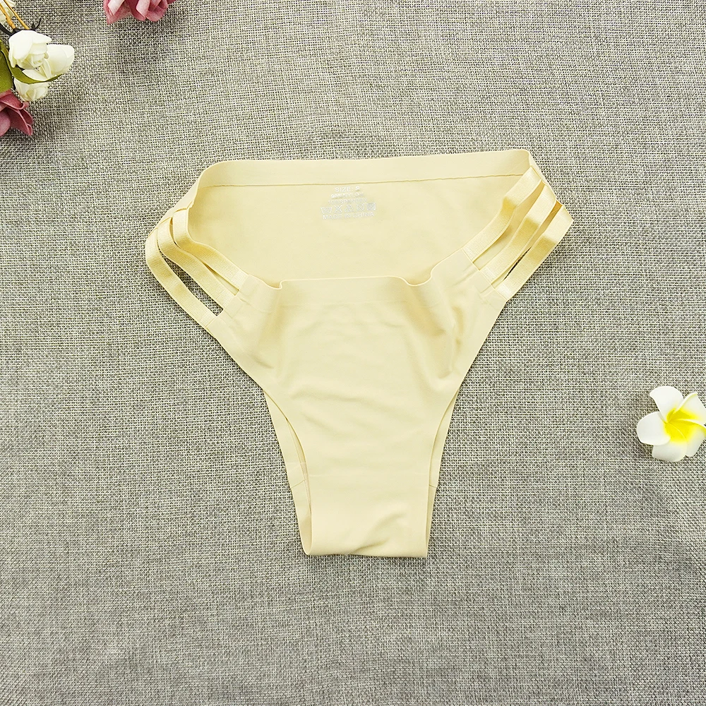 Женские Бесшовные трусики стринги сексуальные интимные танга из ледяного шелка