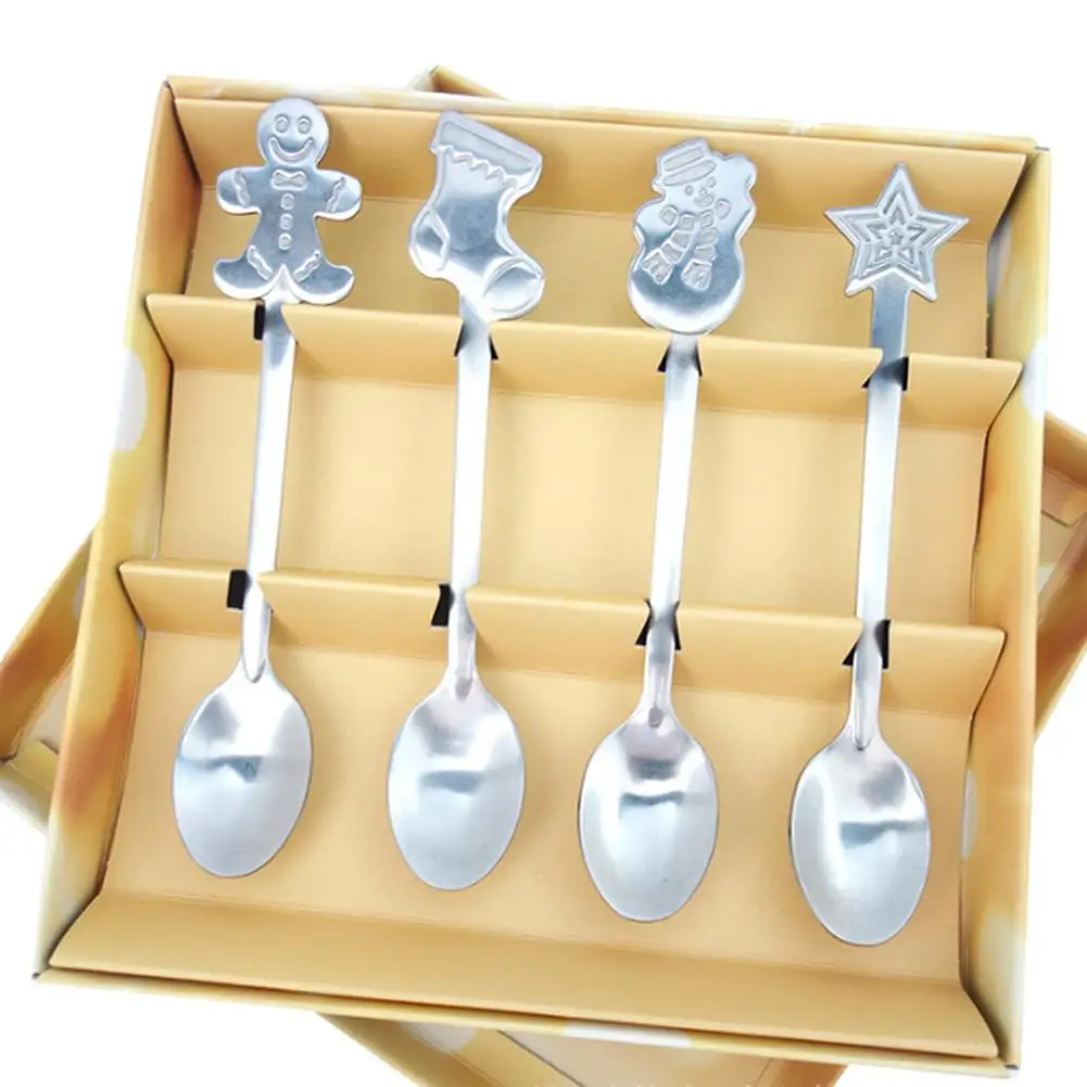 4 шт. рождественские столовые приборы чайная ложка аксессуары для украшения