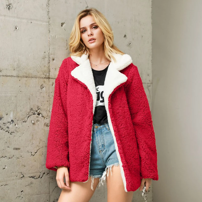 GOPLUS пальто из овечьей кожи с искусственным мехом мягкий толстый теплый женский