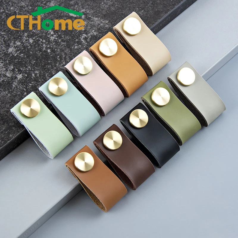 Ручки для кухонного шкафа из мягкой кожи ручки ящиков книжного мебели дверная