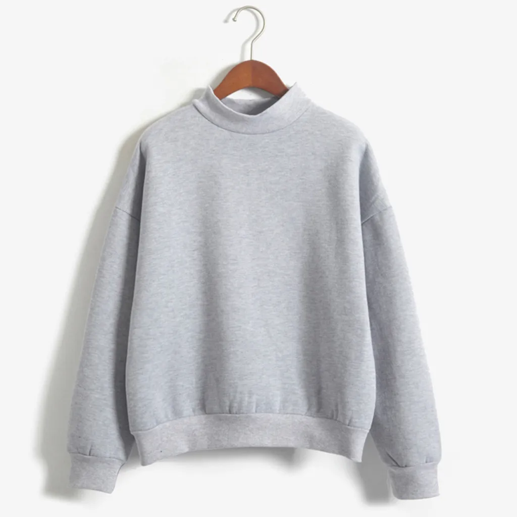 

Solid Color Hoodies Women O-neck Sweatshirt Long Sleeve Sweatshirt Harajuku Aesthetic Velvet Pullover Tops Korean Hoodies Female